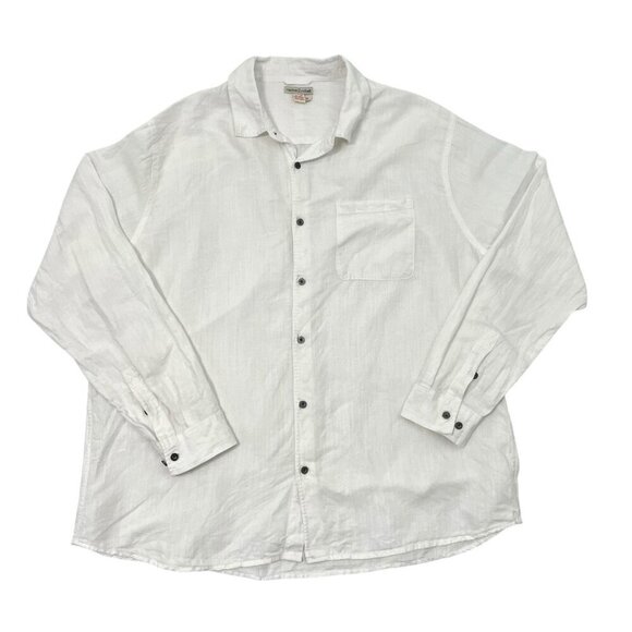 Carbon2Cobalt Linen Blend Breathable Summer Long Sleeve Shirt White size XL - Picture 1 of 3